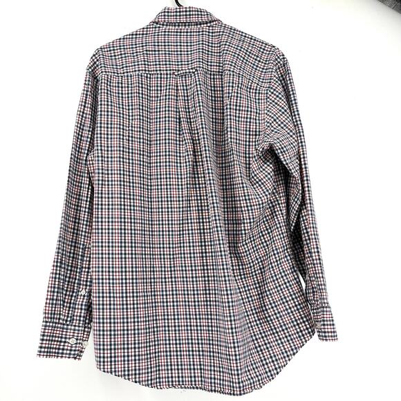 Pendleton Bridgeport blue red check long sleeve button front shirt (M) - Picture 3 of 6